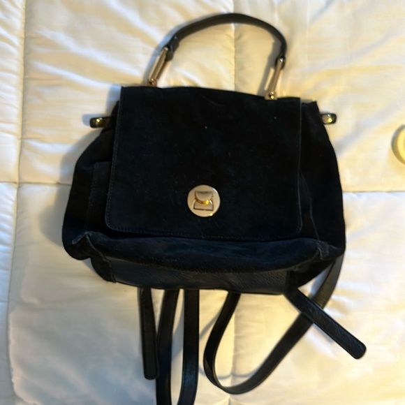 Lulus Handbags - Lulus black, suede and leather backpack